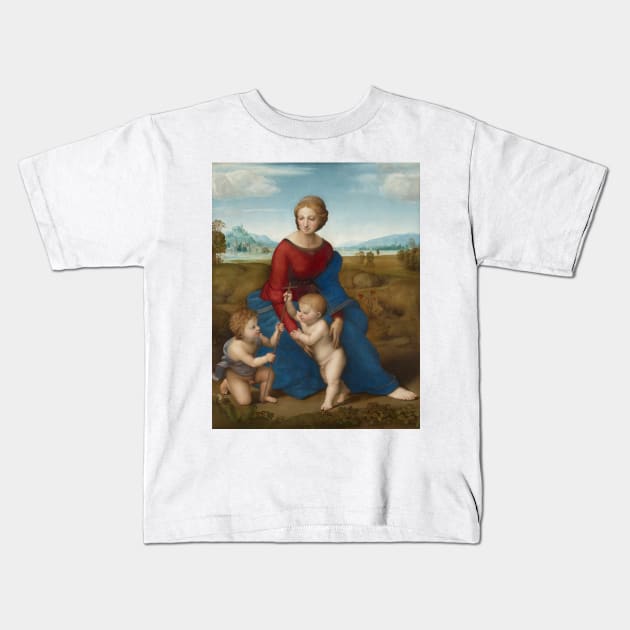 Madonna in the Meadow - Raphael Kids T-Shirt by themasters